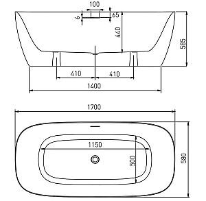 Cadă de baie VOLLE 12-22-808M