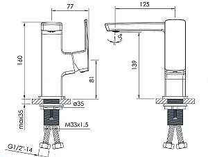 Baterie pentru lavoar IMPRESE ZMK041807012