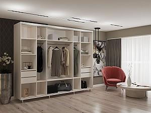 Dulap-cupe My-Style 2.8 x H2.0 m Pal + Oglinda Cenușiu