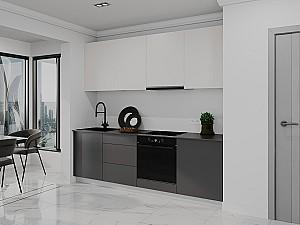 Set mobila bucatarie Bayro Spring 2.4 m Light Crem / Storm Grey