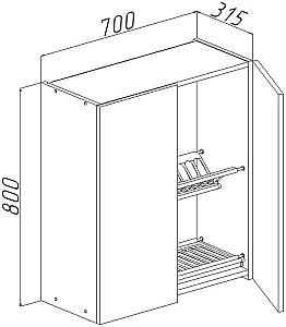 Set mobila bucatarie Bayro Spring 3 m Rockford Hickory / Light Cream