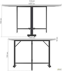 Masa de birou AMF Fold 2 1400 Stejar Sonoma / Negru