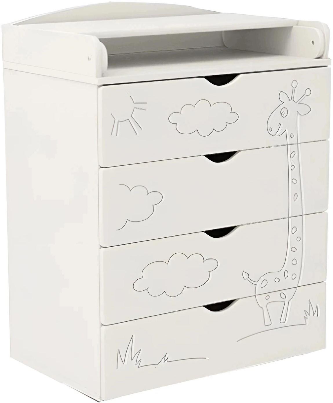 Comoda copii PernaMea HappyBaby Girafa 800 Alb