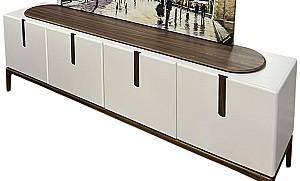 Tumba pentru televizor Pereflex Malibu Alb/Maro