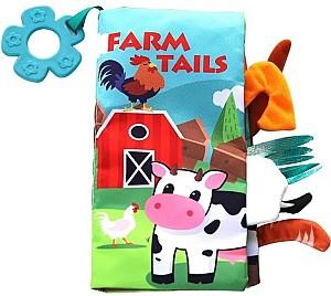 Carte educationala Kikka Boo Cloth book with teether Farm Tails