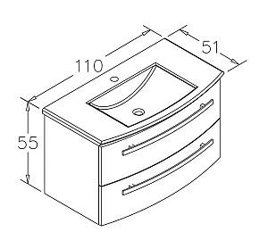Dulap sub lavoar Orka Urla 110 Grey