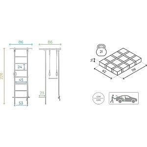 Spalier gimnastic Romana S1 (01.21.7.06.490.05.00-13) Pastel