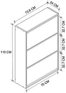 Dulap pentru incaltaminte Bofigo 18-03-21 Pine/White