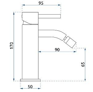 Baterie pentru bideu Rea LUNGO BLACK METALLIC