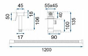 Baterie pentru bideu Rea FENIX CHROME