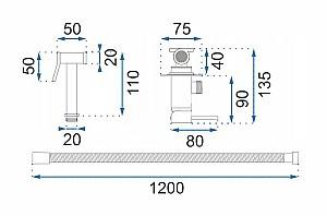 Baterie pentru bideu Rea LOOP LUNGO CHROME