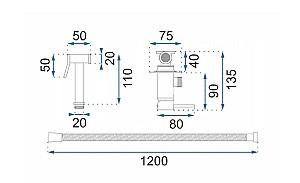 Baterie pentru bideu Rea LOOP LUNGO WHITE
