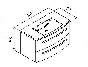 Dulap sub lavoar Orka Urla 90 Grey