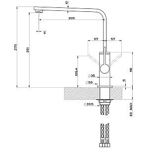 Robinet bucatarie Gessi HELIUM Chrome (17015#031)