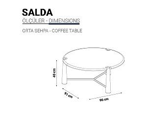Masuta de cafea, reviste Pereflex Salda Alb