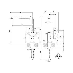 Robinet bucatarie Gessi HELIUM Finox Brushed Nickel 50105#149