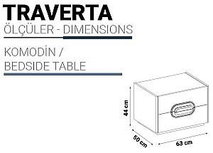 Noptiera Pereflex Traverta Alb