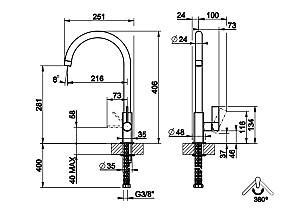 Robinet bucatarie Gessi MONACO Chrome 17159#031