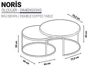 Masuta de cafea, reviste Pereflex Noris Negru