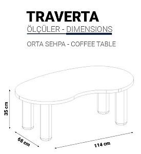 Masuta de cafea, reviste Pereflex Traverta