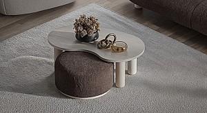 Masuta de cafea, reviste Pereflex Traverta