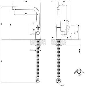 Robinet bucatarie Gessi PROTON Chrome 17175#031