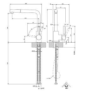 Robinet bucatarie Gessi NEUTRON Matte Black 17169#299