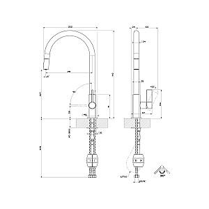 Robinet bucatarie Gessi MONACO Chrome 17163#031