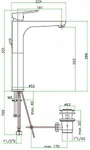 Baterie pentru lavoar Fiore KEVON 81 CR8128
