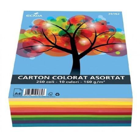 Hirtie colorata imprimanta Ecada A4, 250 file, 160 g/m2, 10 culori, 36162
