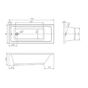 Cadă de baie VentoSpa Novaro 1700x700