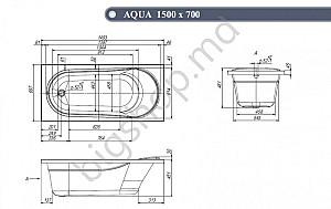 Cadă de baie VentoSpa AQUA 1500x700