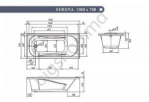 Cadă de baie VentoSpa Serena 1500x700