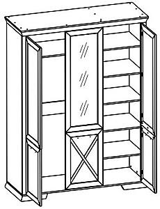 Dulap Yasen Marsel SZF3D Frasin De Zapada / Stejar Sonoma Trufa