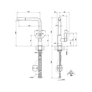 Robinet bucatarie Gessi HELIUM Finox Brushed Nickel 50103#149