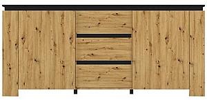 Comoda Yasen Tomas KOM2D3S Stejar Artizan / Negru