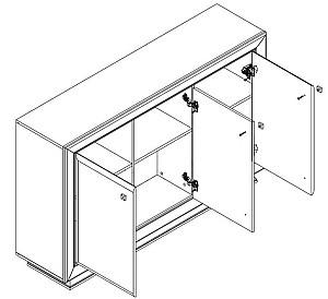 Comoda Yasen Largo Classic KOM3D Cașemir
