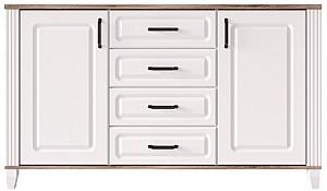 Comoda Yasen Kandi KOM2D4S Alb Alpin / Stejar Stirling / Alb Mat