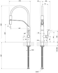 Robinet bucatarie Gessi MESH Finox Brushed Nickel /Matte Black 60005#599