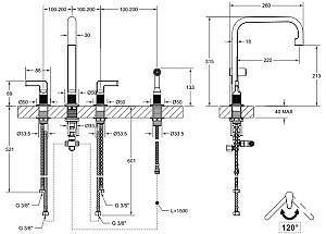 Robinet bucatarie Gessi INCISO Gold PVD 58703#246