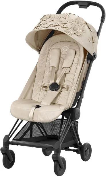 Carucior de plimbare Cybex Coya Matt Black Simply Flowers Beige