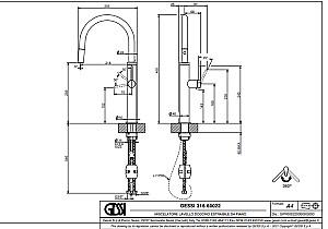 Robinet bucatarie Gessi Steel Brushed 60022#239