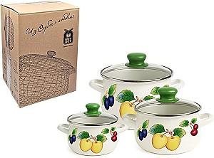 Set vase de gatit Metalac Fructe 3buc