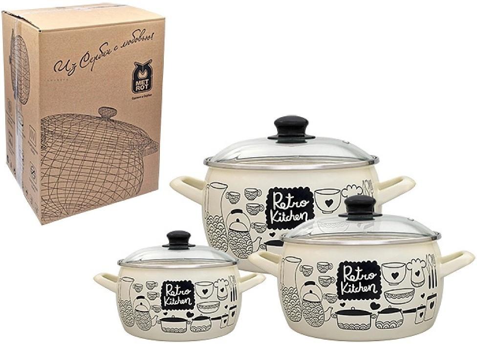 Set vase de gatit Metalac Retro 3buc