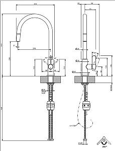 Robinet bucatarie Gessi HELIUM Chrome 60077#031