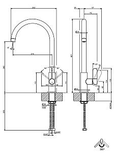 Robinet bucatarie Gessi HELIUM Matte Black 60075#299