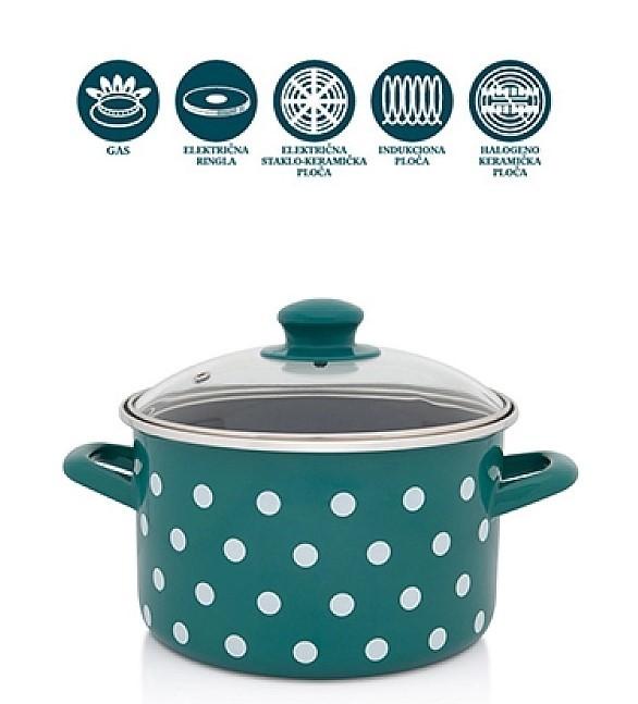 Cratita Metalac Green Dots 4 l