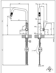 Robinet bucatarie Gessi OFFICINE Copper Brushed PVD 60053#708