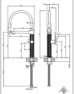 Robinet bucatarie Gessi Copper Brushed PVD 60212#708