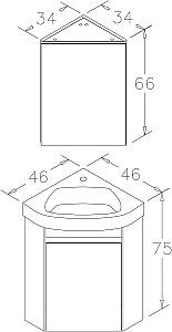Dulap de baie Orka Zag 34x65 White